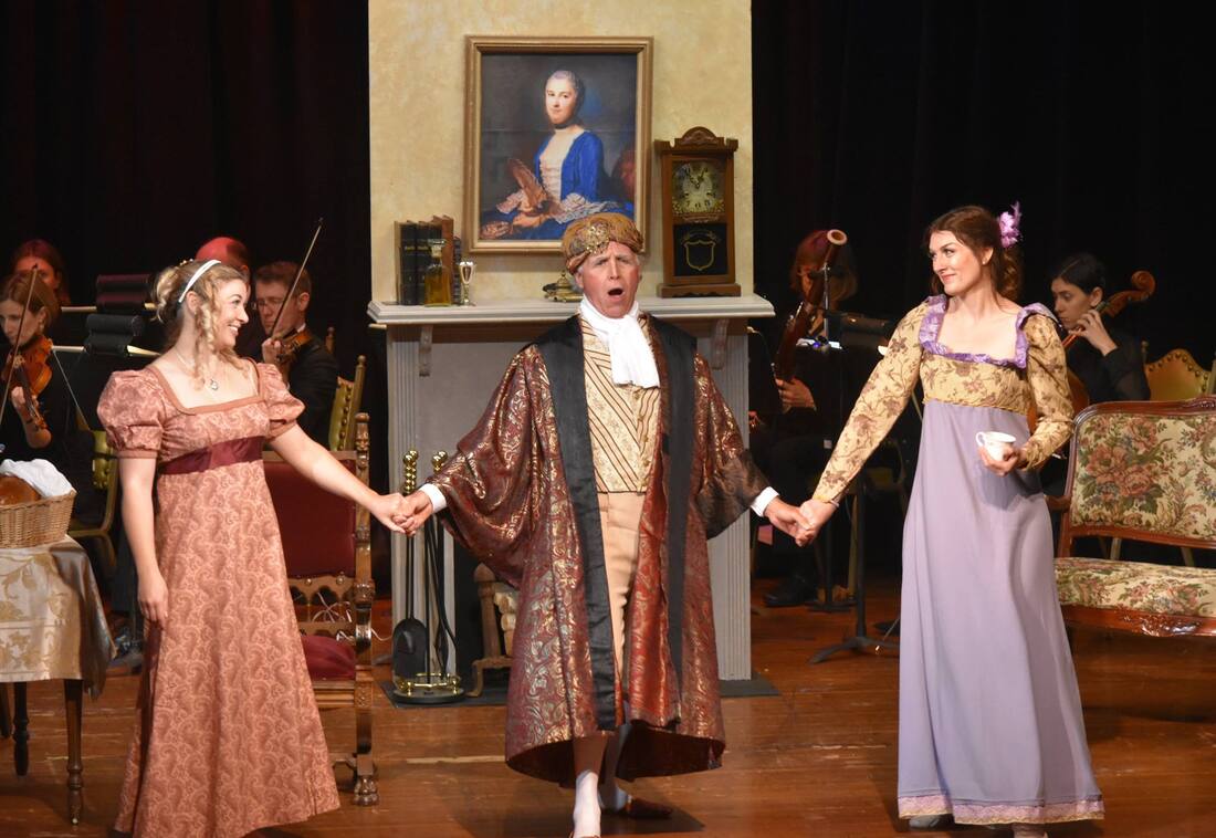 Larry Venza, Liesl McPherrin, and Autumn Allee in The Secret Marriage at Pocket Opera